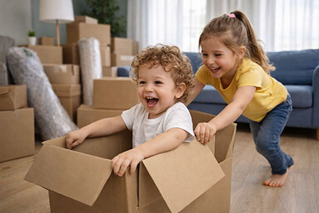 Umzugswagen beim Umzug in Korb im Einsatz