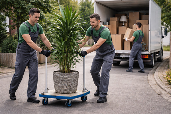 Möbeltransport in Korb mit erfahrenen Umzugshelfern