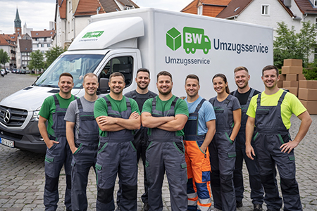 Umzugshelfer beim Möbeltransport in Stuttgart